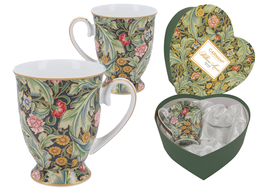 2 mugs in a heart-shaped box - William Morris