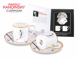 Espresso Cups. set of 2 pcs - Wassily Kandinsky. Free curve to the point. Accompanying sound (CARMANI)