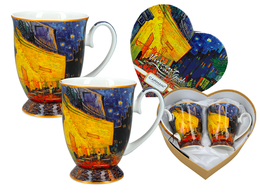 Set of 2 mugs in the heart - V. van Gogh - Cafe terrace at night (CARMANI)