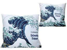 Poduszka z wypełnieniem/suwak - Hokusai Katsushika, Wielka fala w Kanagawie (CARMANI)