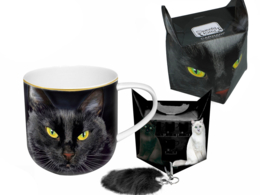 Mug - black cat + box with tail  (CARMANI)