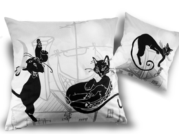Pillow with filling/zip - Crazy cats (CARMANI)