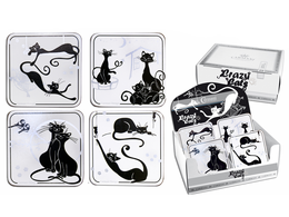 24 cork pads, display - Crazy cats (CARMANI)