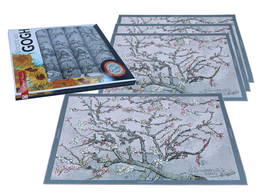 Set of 4 placemats - V. van Gogh, Almond blossom, silver (CARMANI)