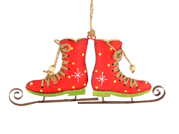 Christmas tree ornament - Ice skates (metalwork)