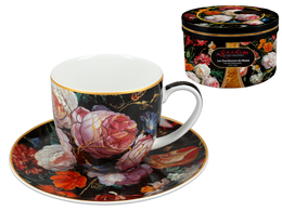 Cup with saucer - Jan Davidszoon de Heem, Baroque flowers (Carmani)