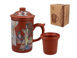 Mug with infuser and lid - Geisha (brown)