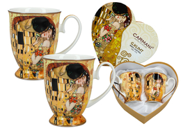 Kpl. 2 kubków w sercu - G. Klimt, Pocałunek (CARMANI)