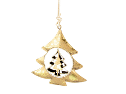 Christmas tree ornament - Gold xmas tree (metalwork)