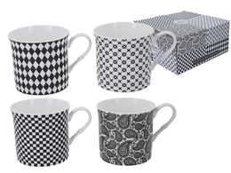 Set of 4 mugs - Shades of Grey (FBCh)