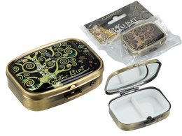 Puzderko na tabletki, prostokątne z lusterkiem - G. Klimt, Drzewo (CARMANI)