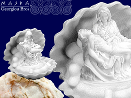 Pieta w muszli -alabaster grecki