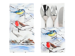 Cutlery sleeve/holder - Christmas, Winter birds