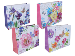 Gift bag, flowers - mix 4 patterns