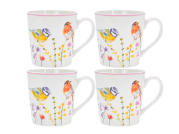 Set of 4 mugs - Garden Birds