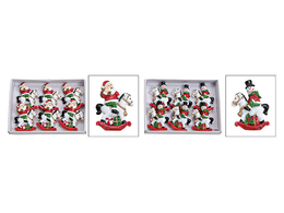 Set of 6 Christmas decorations - stickers 9x6x1cm