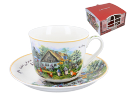 Cup + saucer - Country house (CARMANI)