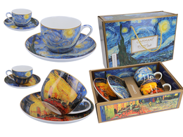 Set of 2 cups and saucers - V. van Gogh, The Starry Night and Café Terrace at Night (CARMANI)