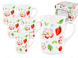 Set of 6 mugs - Strawberries