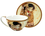 Cup and saucer - G. Klimt, The Kiss, cream background (CARMANI)
