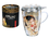 Kubek szklany z zaparzaczem i przykrywką - G. Klimt. Pocałunek (CARMANI)
