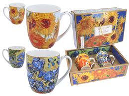 Set of 2 mugs - V. van Gogh, Sunflowers and Irises (CARMANI)