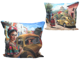 Poduszka z wypełnieniem/suwak - inspirowane malarstwem F. Kahlo (CARMANI)