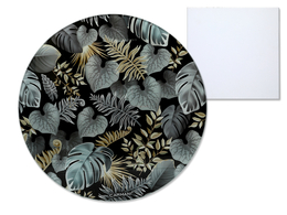 Glass cutting board, round - Flowers (CARMANI)