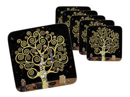 Set of 6 cork coasters - G. Klimt, Tree of Life (CARMANI)