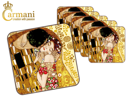 Set of 6 cork coasters - G. Klimt, The Kiss (CARMANI)