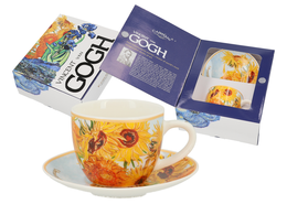 Taza de café expreso con platillo - V. van Gogh, Girasoles (CARMANI)