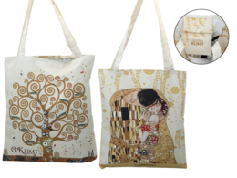 Torba na ramię - G. Klimt, Pocałunek + Drzewo, jasne tło (CARMANI)