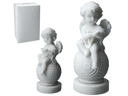 Figurine - Angel sitting on a sphere (Greek alabaster)