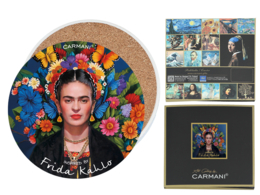 Podkładka ceramiczna, okrągła - Inspirowane malarstwem F. Kahlo (CARMANI)