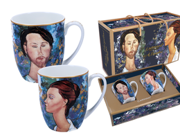 Conjunto de 2 tazas - A. Modigliani, Lunia Chechowska y Leopold Zborowski (Carmani)