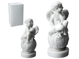 Figurine - Angel sitting on a sphere (Greek alabaster)