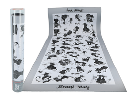 Table runner (wide) - Crazy Cats, white background (CARMANI)