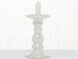 Ceramic candlestick, white, small