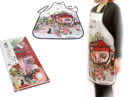 Kitchen apron - Village Life, Red country house (CARMANI)