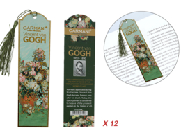 Set of 12 bookmarks - V. van Gogh, Roses in a vase (CARMANI)