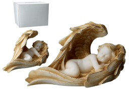 Figurine - Angel child sleeping within wings (Greek alabaster)