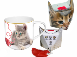 Mug - cats with hank of wool + box with tail  (CARMANI)