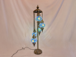 Lampa podłogowa - pięć klosze, wielokolorowe
