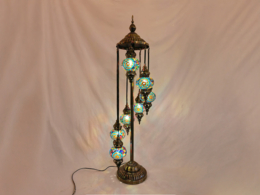 Lampa podłogowa - siedem kloszy, wielokolorowych