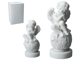 Figurine - Angel sitting on a sphere (Greek alabaster)