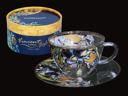 Taza y platillo de vidrio - V. Van Gogh. Iris (CARMANI)