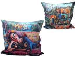 Poduszka z wypełnieniem/suwak - inspirowane malarstwem F. Kahlo (CARMANI)