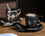 Taza con platillo - cara en la mano, plateada